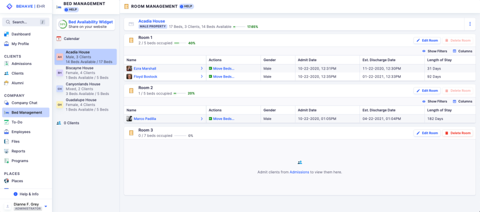 screenshot of BehaveHealth Platform